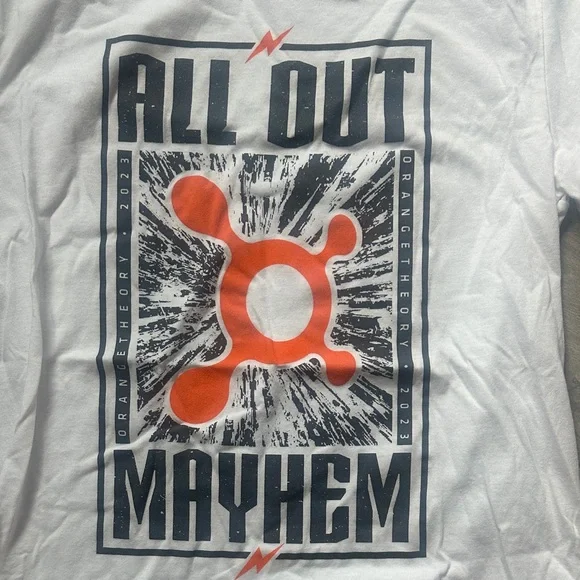 Orangetheory White and Orange Graphic Tee - Picture 2 of 4